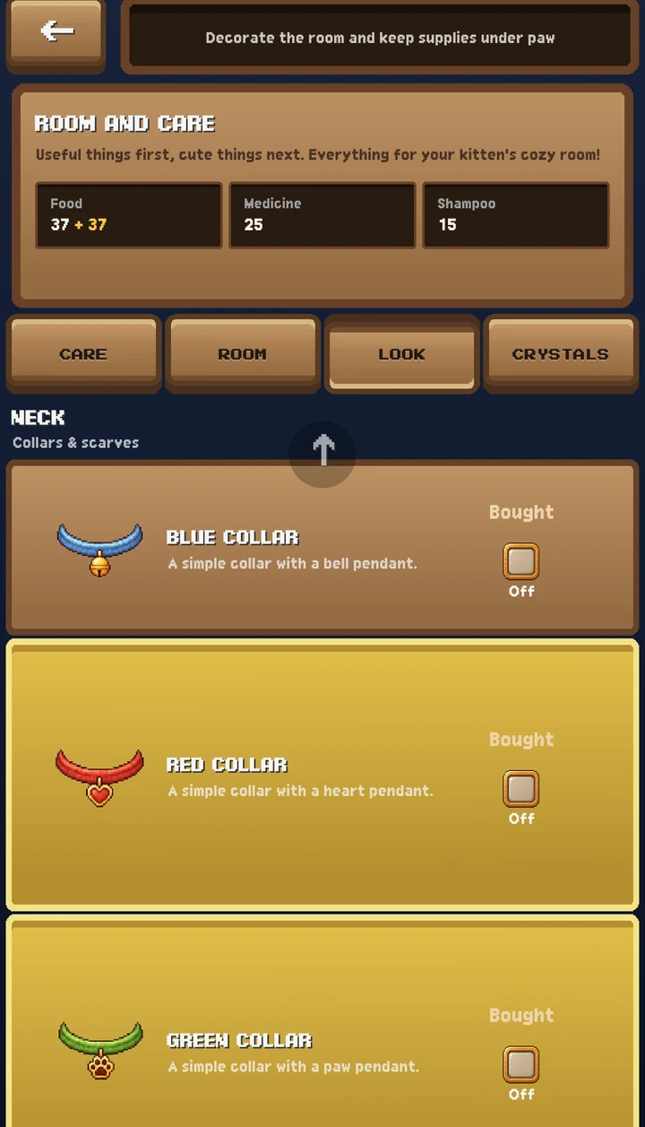 Accessories shop screen
